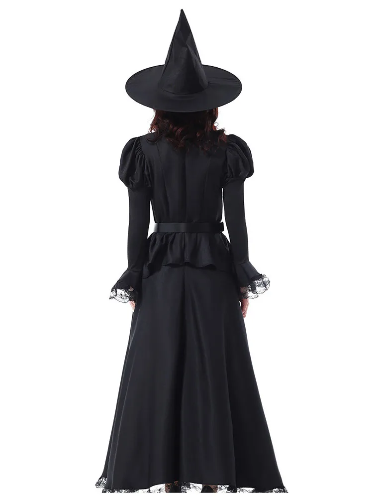 Kostium na festiwal duchów Bla Witch Long Dr Lace, przebranie cosplay, występ magiczny, kostium sceniczny, poliester, jesień 2025