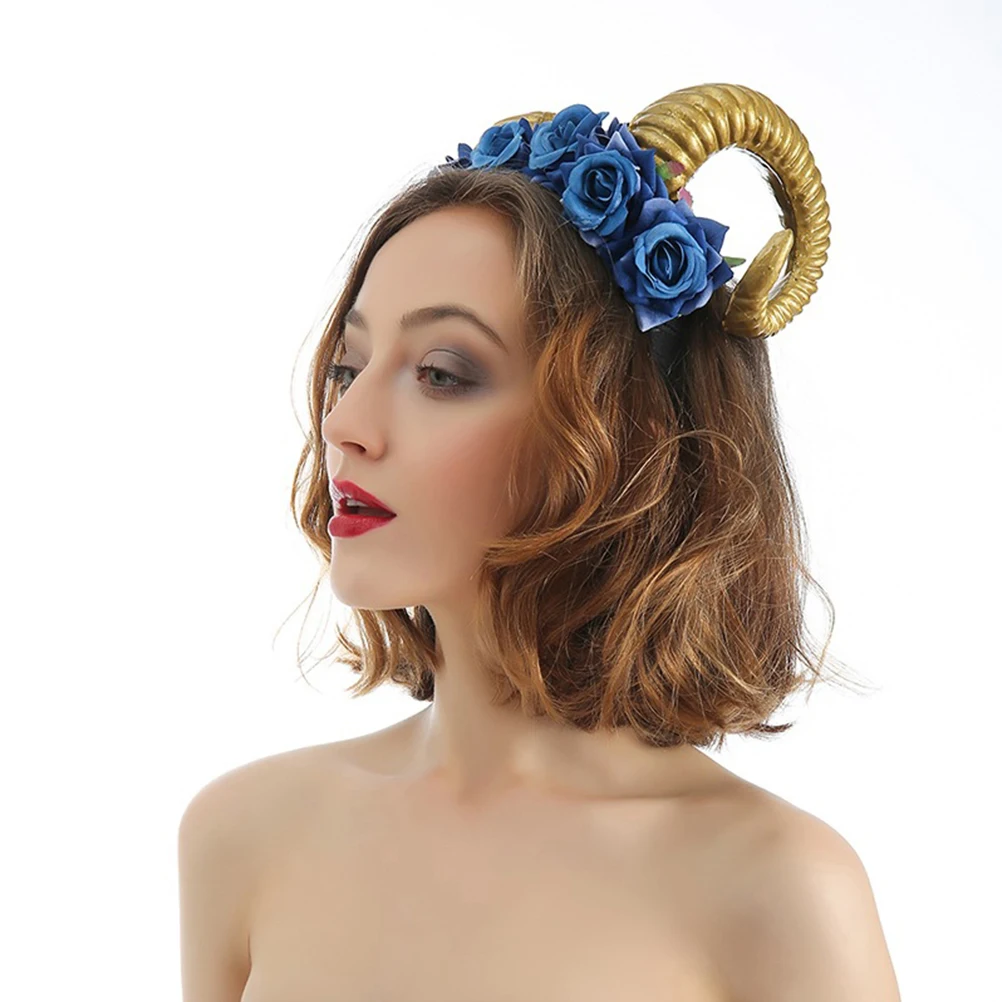

Rose Horn Headband Halloween Gothic Hair Accessoriesfestival Party Costume Headdress Horn Design Lightweight Comfortable