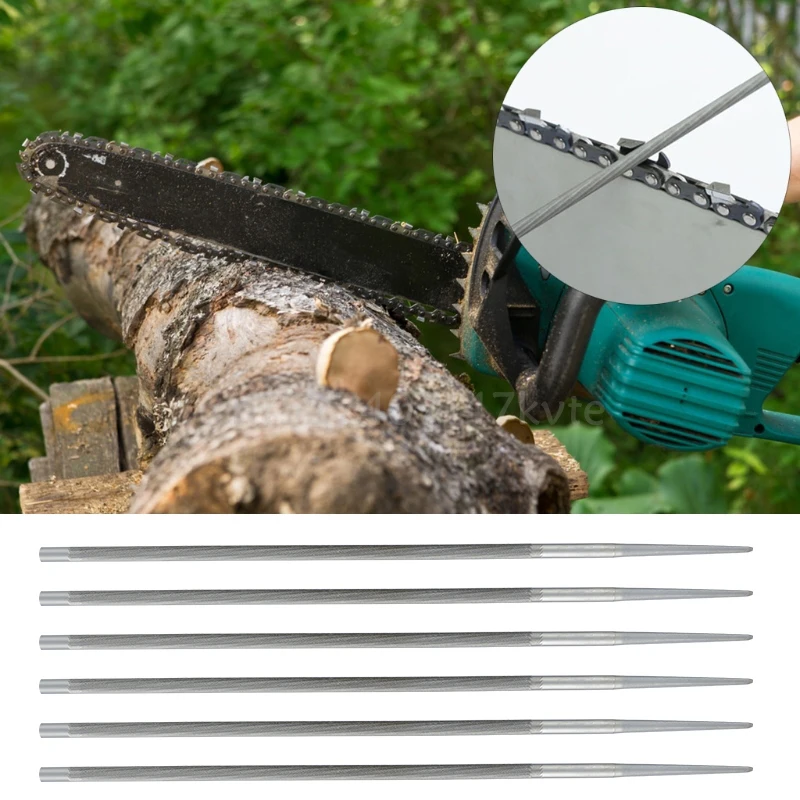 CMCP 3pcs Round High Carbon Steel Sharpening Chainsaw Saw Chain Files Sharpener for Woodwork Chainsaw File 4.5/5.0mm Hand Tools