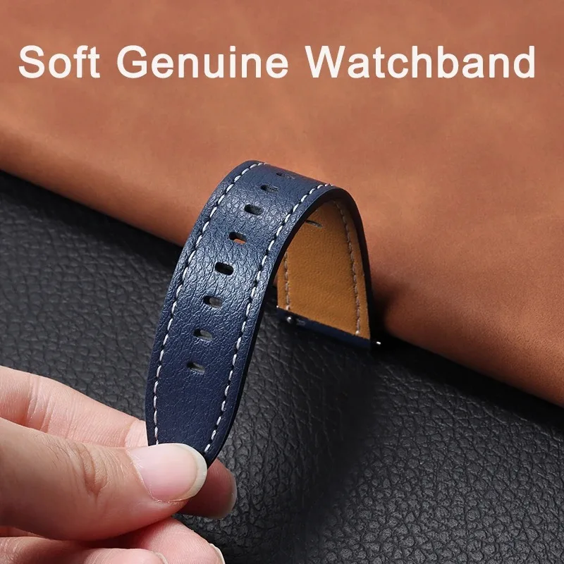 20mm Universal Straps Genuine Leather Watchband for Huawei Watch Quick Release Bracelets Cowhide Calfskin Sport Wristband Belt