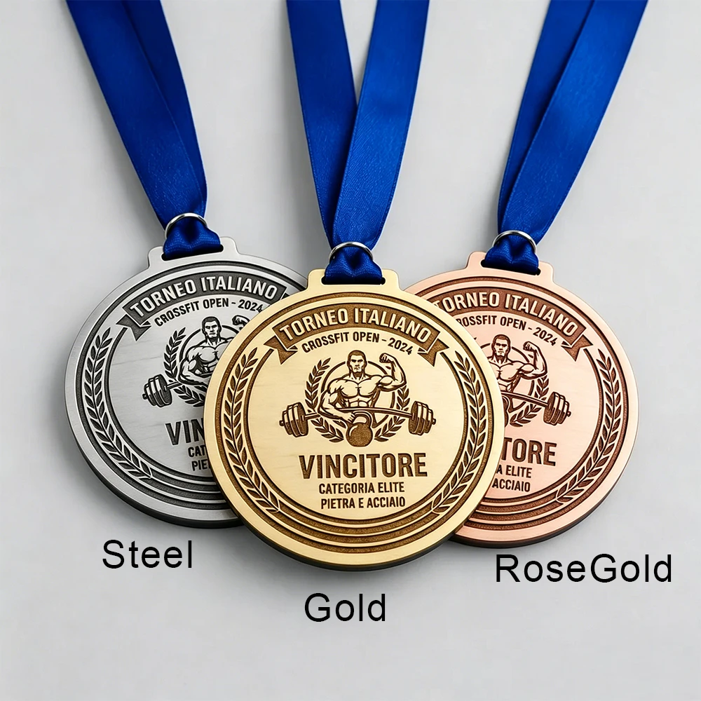 Custom Text Star Grad Cap Stainless Steel Medal Gold Rose Silver Graduation School Sports Competition Award Medal