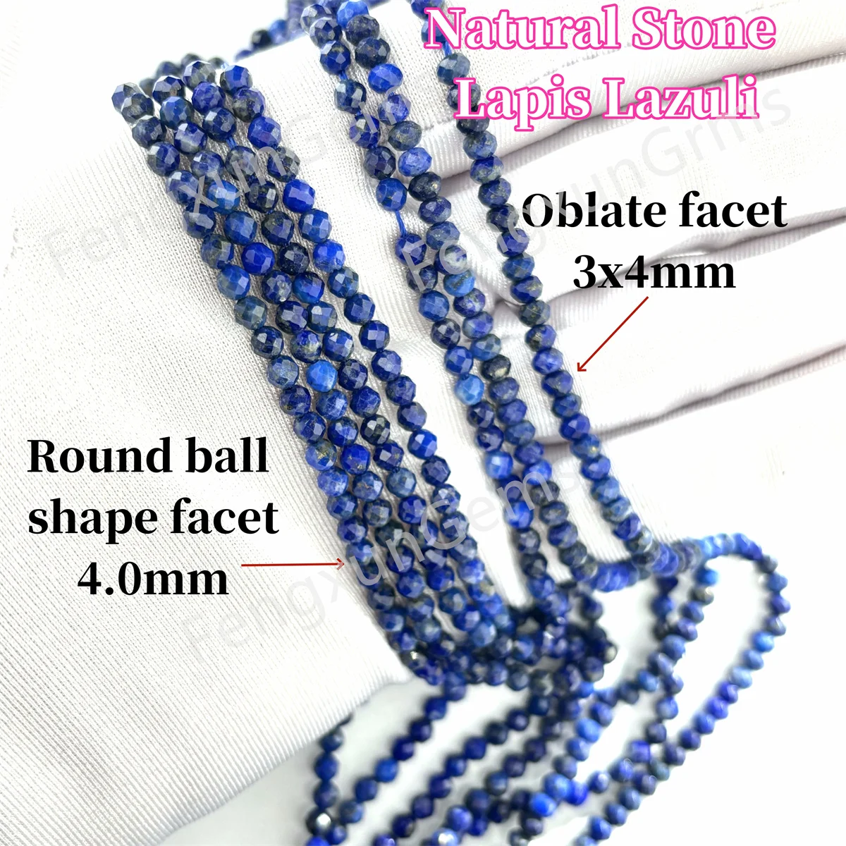 Lapis Lazuli Natural Stone 3x4mm from Afghanistan mines Area Loose Oblate Faceted Beads for Bracelet make jewelry Accessories