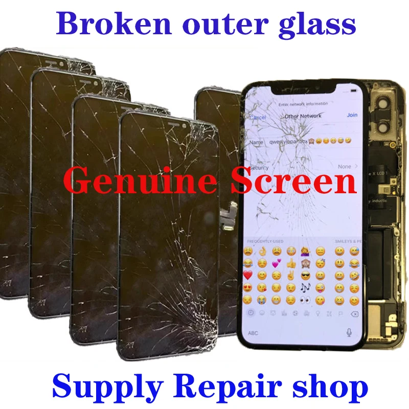 Repair Refurbished Broken Official Screen For iPhone X XR XS 11 12 Mini 13 Pro Max 14 Plus Lcd Display Faulty Outer Glass