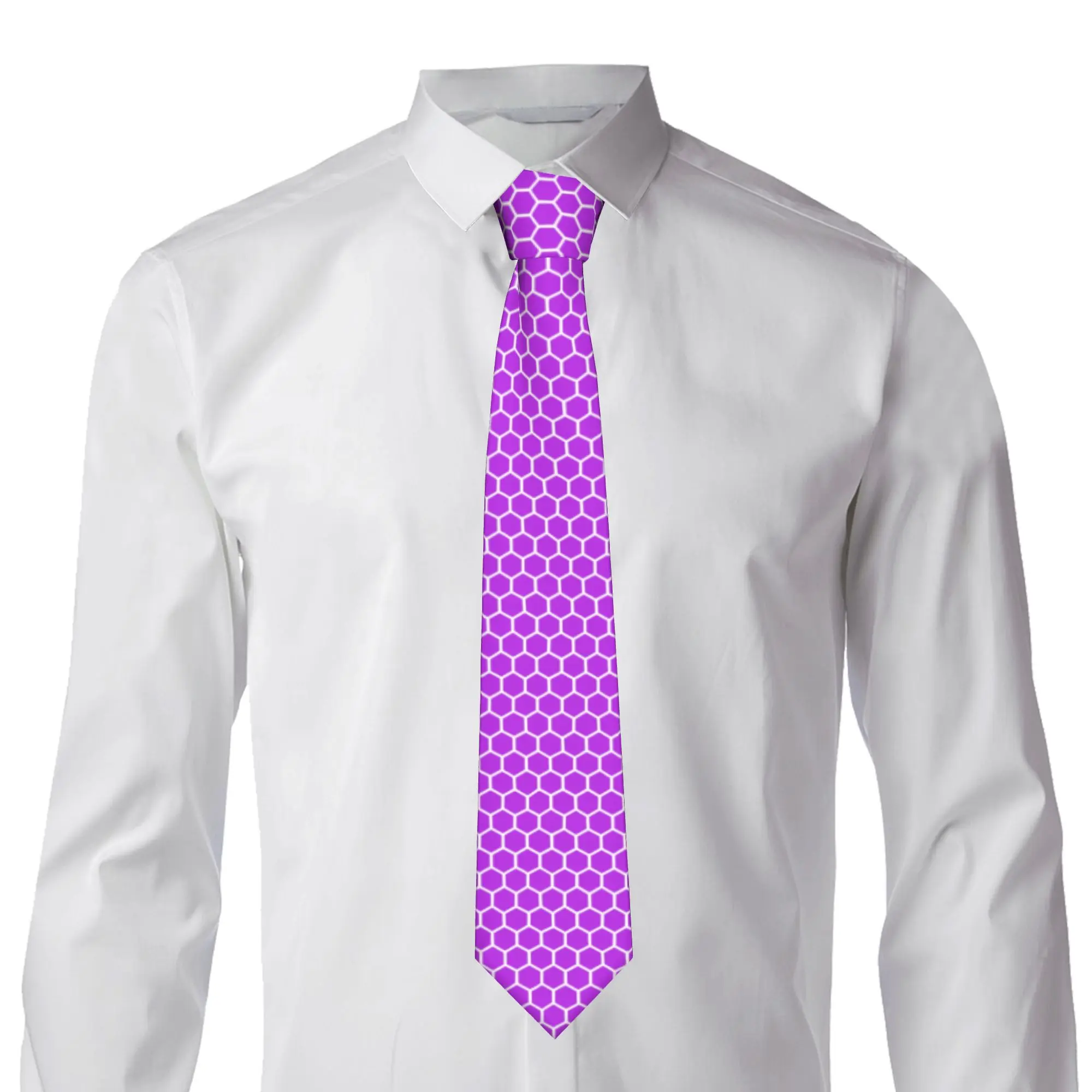 Fashion Honeycomb Bee Comb Hexagon Geometric  Neck Ties Men Silk  Necktie for Office Cravat