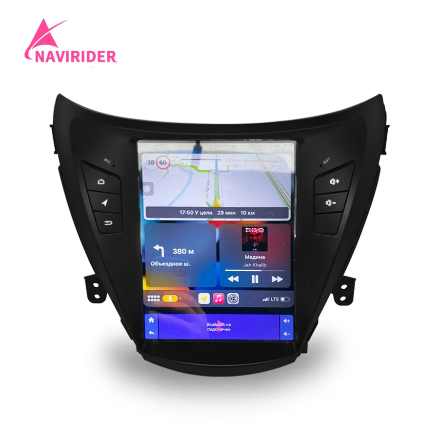 NaviRider Android 14 Car Multimedia Video Player GPS For Hyundai Elantra MD 2012 I35 Avante 2013 10.4inch Vertical Tesla Screen