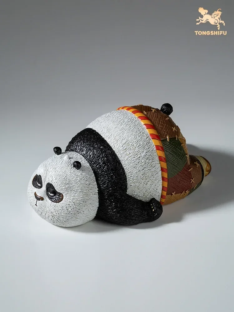Copper Craft Chinese Cartoon Film Kung Fu Panda Figurines Cute Animal Sports Talent Sculptures Desktop Decor Art Collection Gift