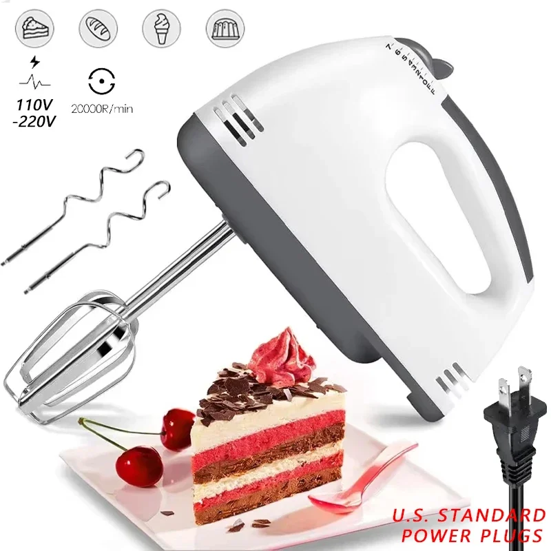 Hand Mixer Electric110v-220v Kitchen Mixers Household Automatic Mixer Egg White and Cream Beater for Baking Cake Egg Cream Food