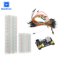 MB-102 400 830 Holes Bread Board Power Module+65pcs Jumper Wires MB102 Breadboard Dupont Line Test Develop DIY for Arduino Kit