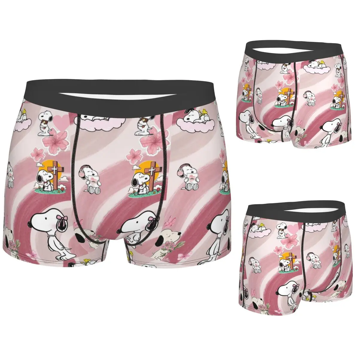 

Boxer Underpants Shorts Snoopy Peanuts Panties Male Ventilate Underwear for Homme Man Boyfriend Gifts