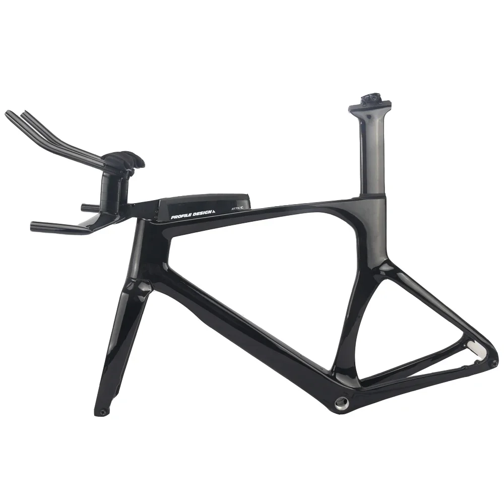 TT Carbon Frame 700*32C Flat Mounted Disc Brake Bicycle Frames Adjustable Rest Handle Height Matte TT Bike Frameset