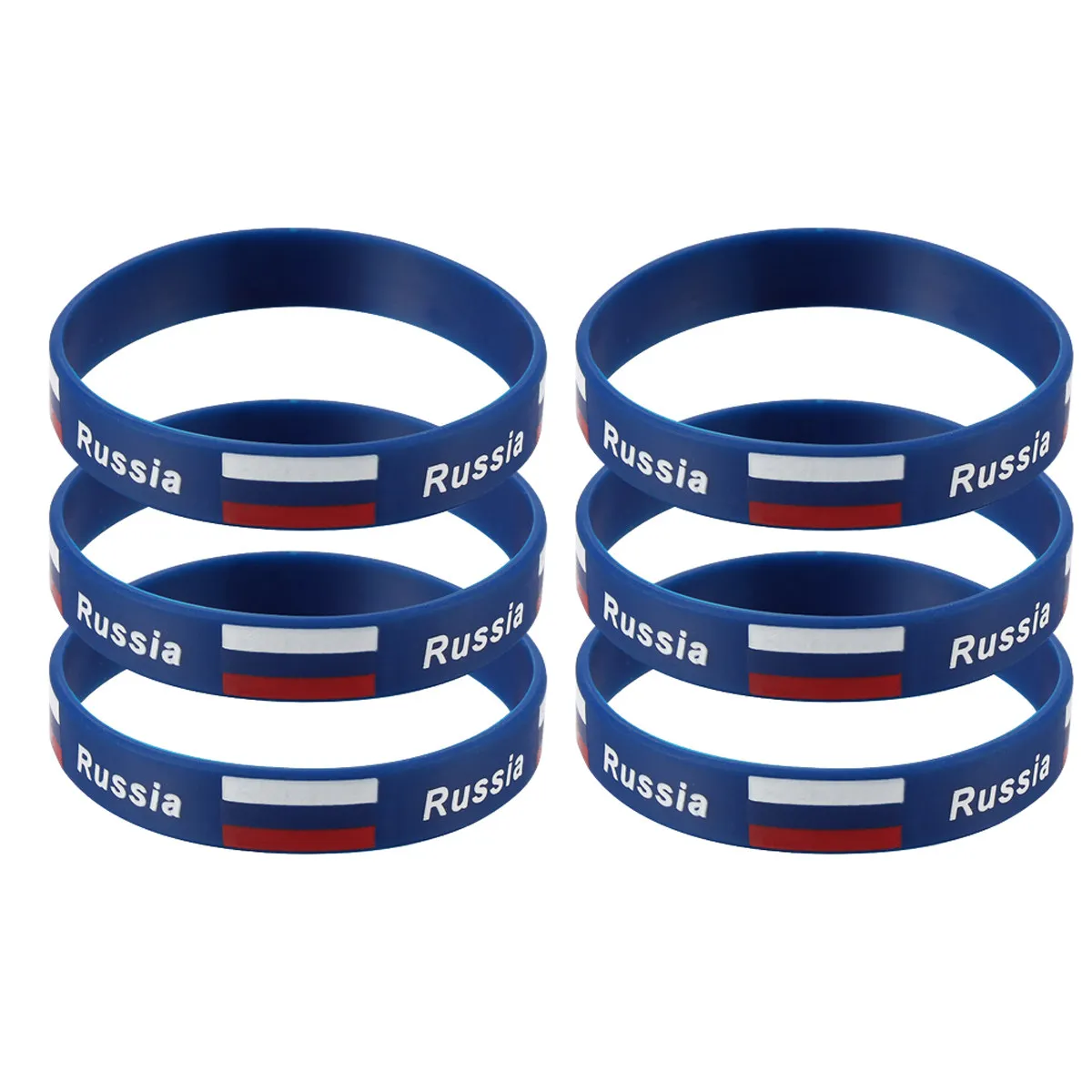 Silicone Country Flag Wristbands 6 Pack Comfortable Team Spirit Cheer Event Fan Accessories