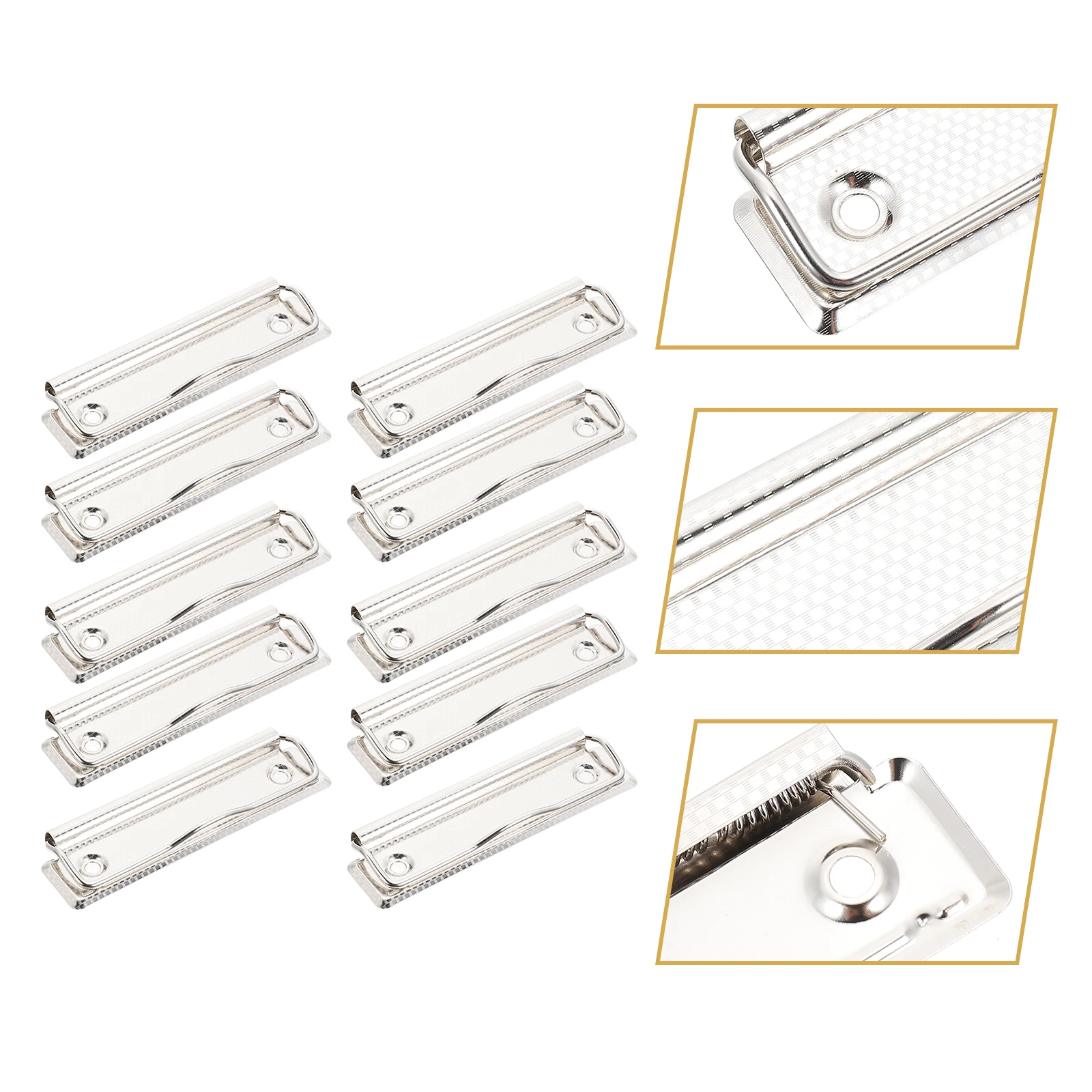 15pcs Metal Plate Clips 10cm Office Writing Board Document File Folder Use Hardware Replacement