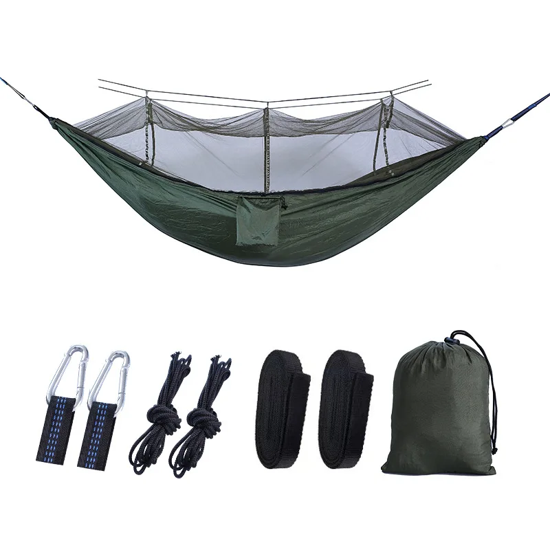 Hitorhike Adjustable Hammock with Mosquito Net Outdoor Camping Hammock Swings Max Mesh Customized Bug Fabric Packing Furniture