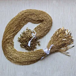 2mm Gold Color Stainless Steel Chain Necklaces With lobster clasps for Jewelry Making Length 50cm+5cm Wholesale 25 50 100pcs