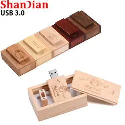 High Speed Wedding Gift Photography USB 3.0 USB Flash Drive 128GB Free Logo Pen drives 64GB Wooden Memory Stick 32GB U Disk 16GB