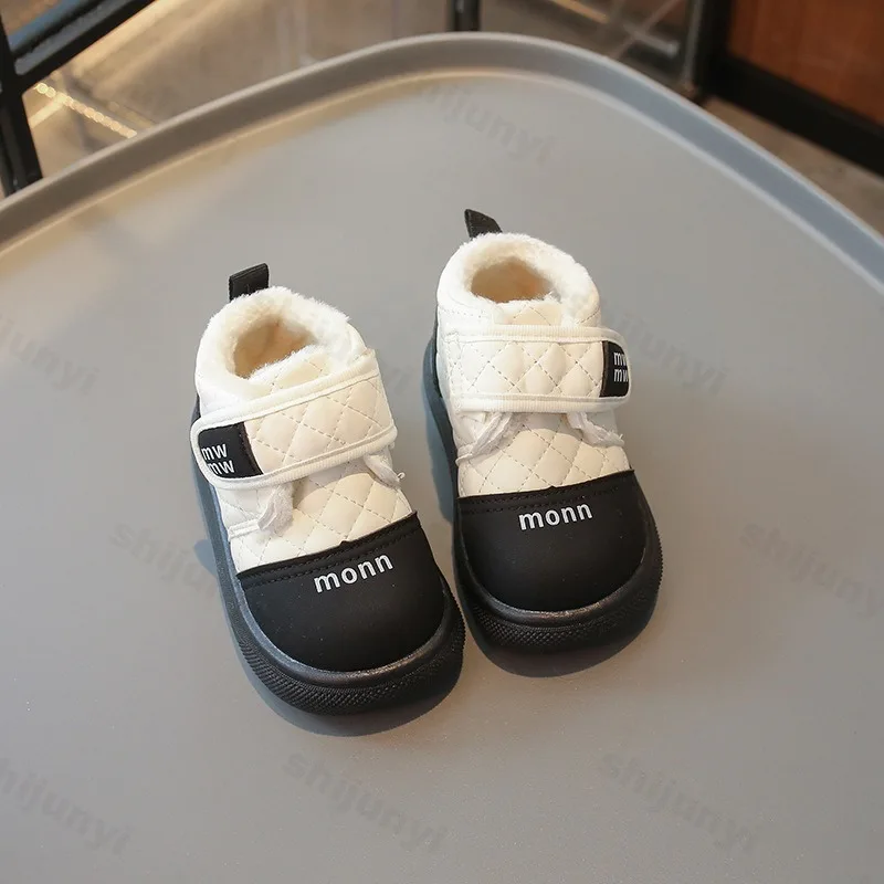 Children's Warm Casual High Top Thick Soled Cotton Shoes 2025 Winter Boys' Soft Comfortable Fashion Versatile Plush Ankle Boots