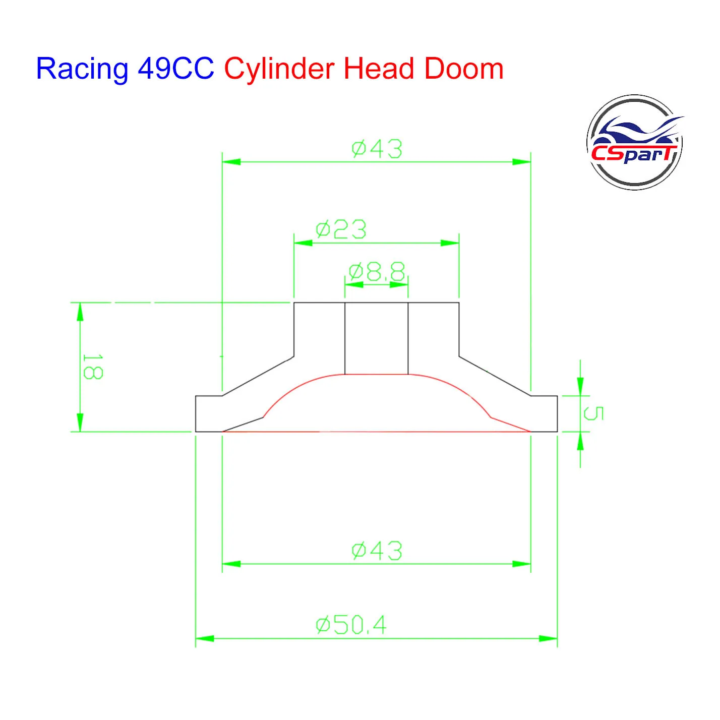 HP Compression 10 11 13 15 culata Doom para 47CC 49CC Mini Moto Quad ATV Dirt Pit Bike Parts