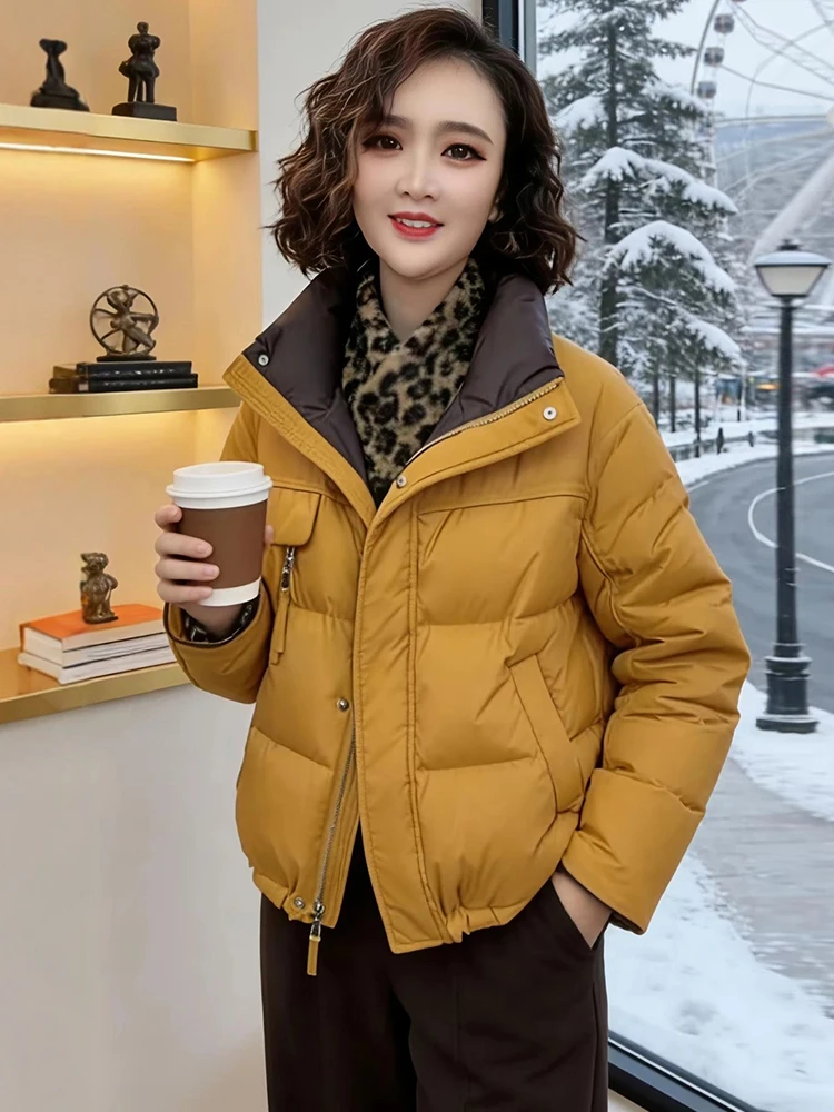 

Утепленная женская зимняя куртка с воротником-стойкой, модная, теплая, приталенная, маленького размера, премиум-класса