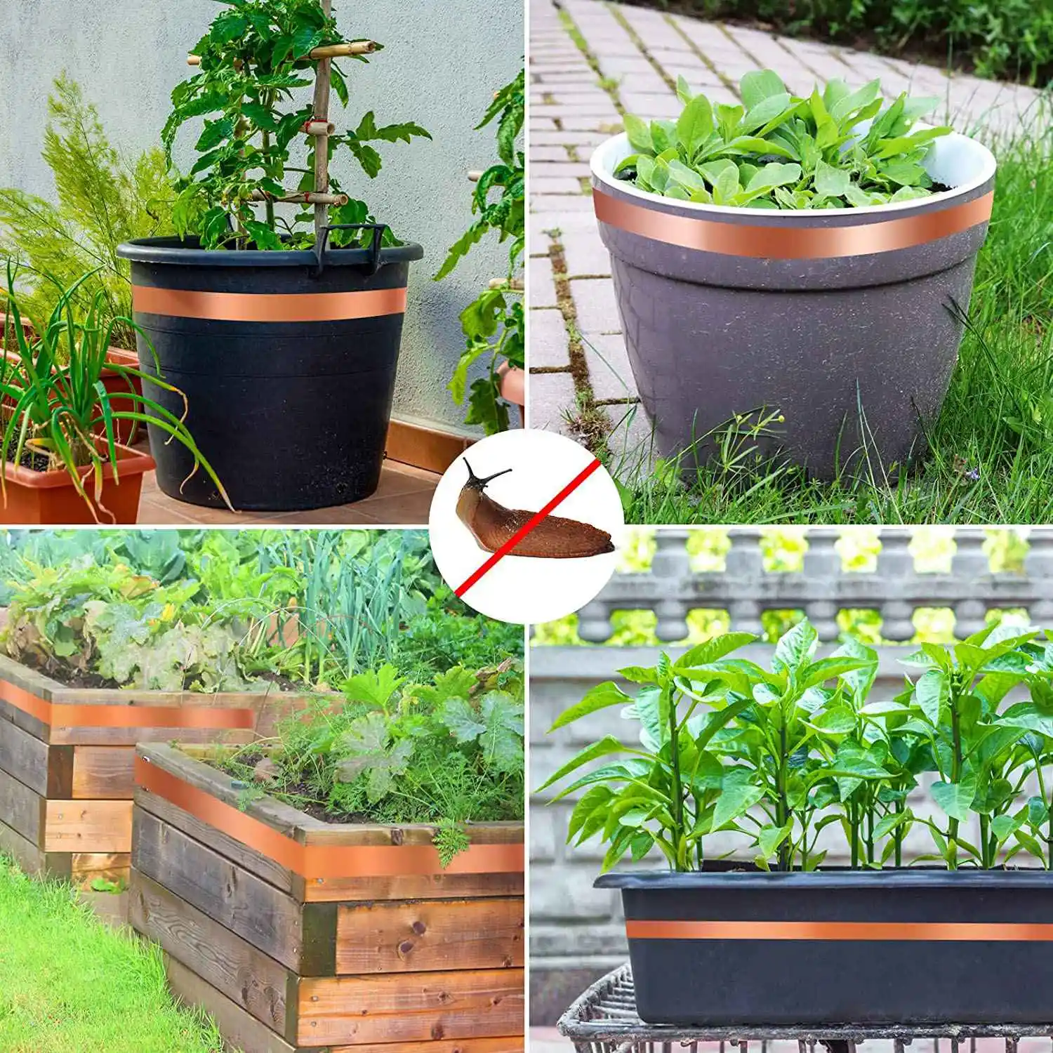 

KEKA Snail Protection, Copper Tape Against Snails for Gardens Raised Bed Plants Copper Tape Copper Foil Snail Repellent B