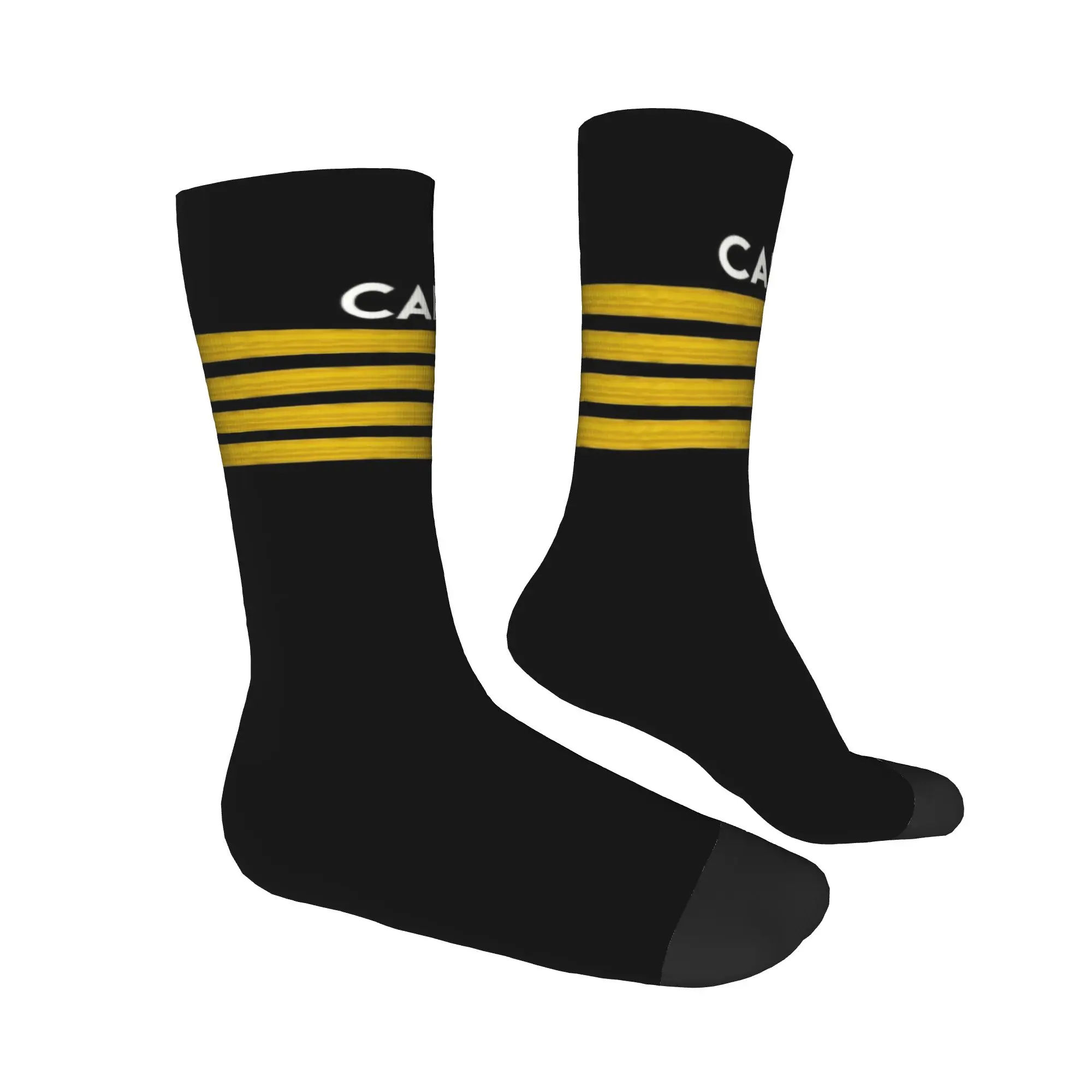 Captain Epaulets Stripes Man Crew Socks Unisex Cute Aviator Flight Pilot Spring Summer Autumn Winter Socks Women