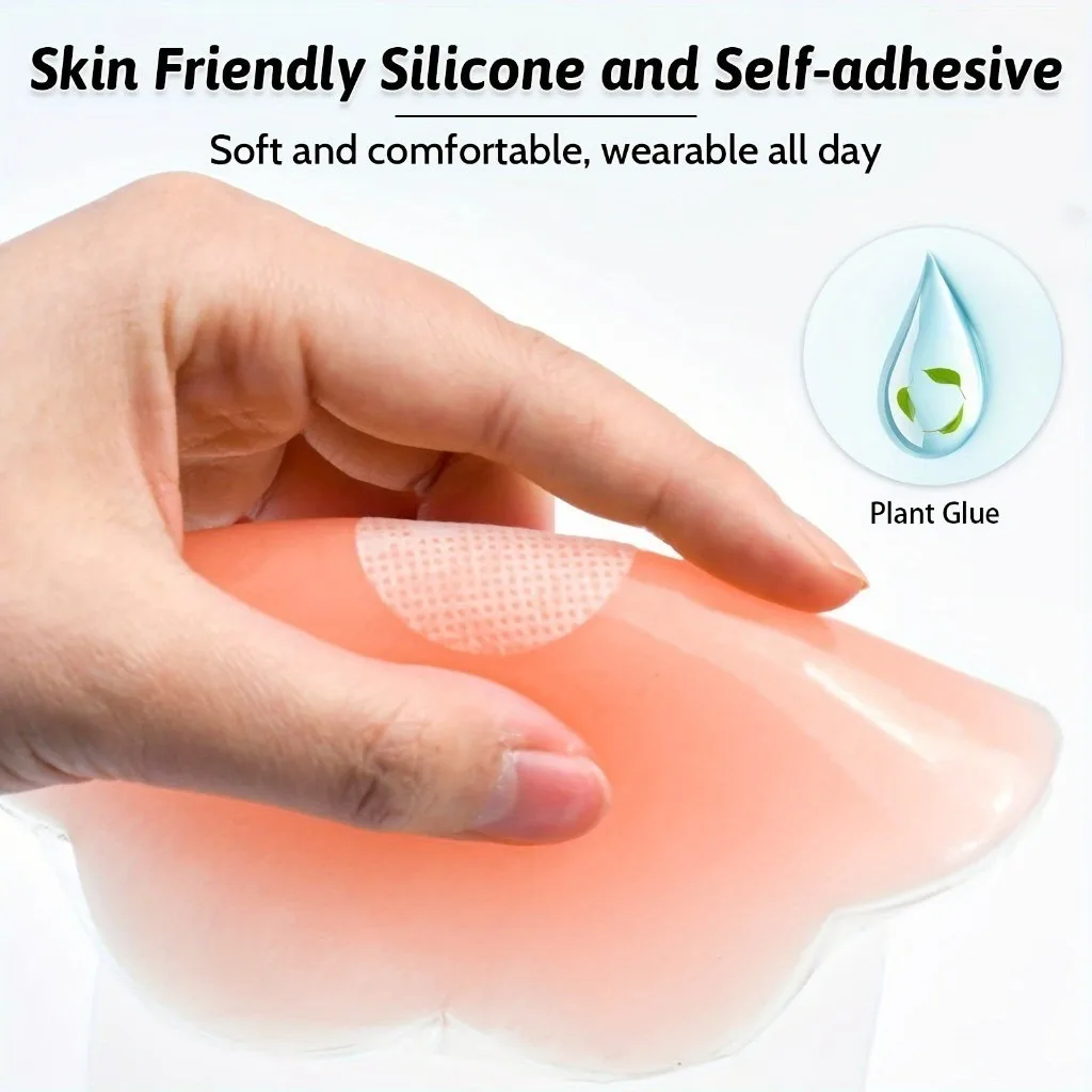Invisible Bra Washable Reusable Nipple Stickers Waterproof Lift Up Silicone Nipple Cover Strapless Seamless Lingerie Accessories