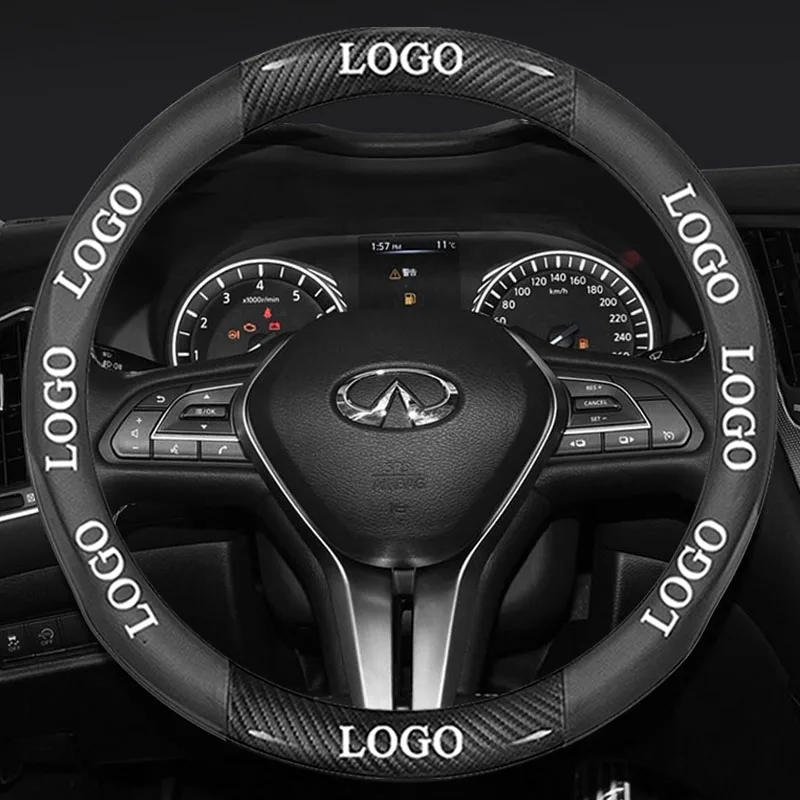 For Infiniti FX35 Q50 Q30 ESQ QX50 QX60 QX70 EX JX35 G35 G37 Car Accessories Car Suede Carbon Fiber Leather Steering Wheel Cover