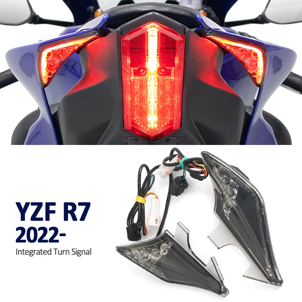 

Motorcycle Tail Light For Yamaha YZF R7 YZFR7 YZF-R7 2022-2025 Integrated LED Rear Turn Signals Indicators Flashers Taillight