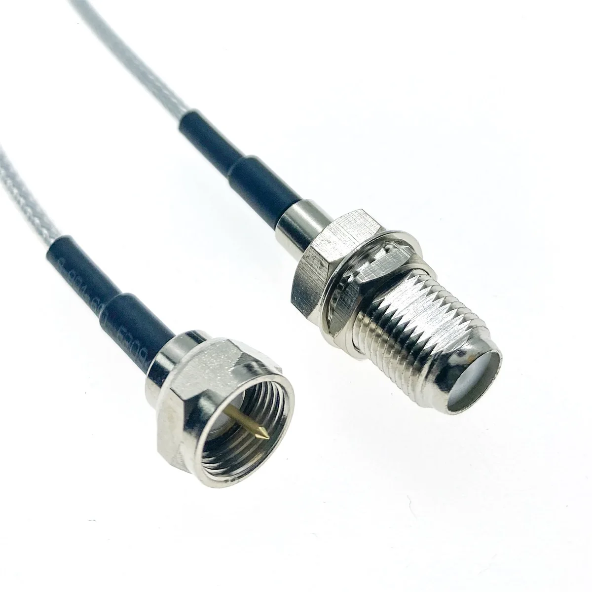 RG316 F male plug to F TV Female Jack Bulkhead 50Ohm Low Loss Jumper Coax RF Cable