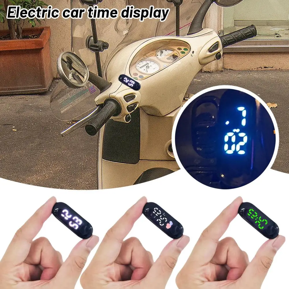 Motorcycle Electric Vehicle Onboard Time Display For Motorcycle Electric Scooter Waterproof Luminous Digital LED Portable Clock view 5