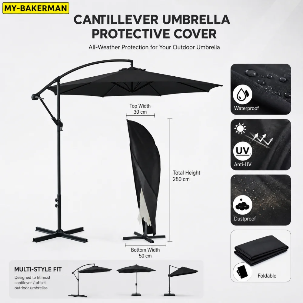 Waterproof Cantilever Parasol Cover Universal Outdoor Umbrella Cover Oxford Fabric Patio Garden