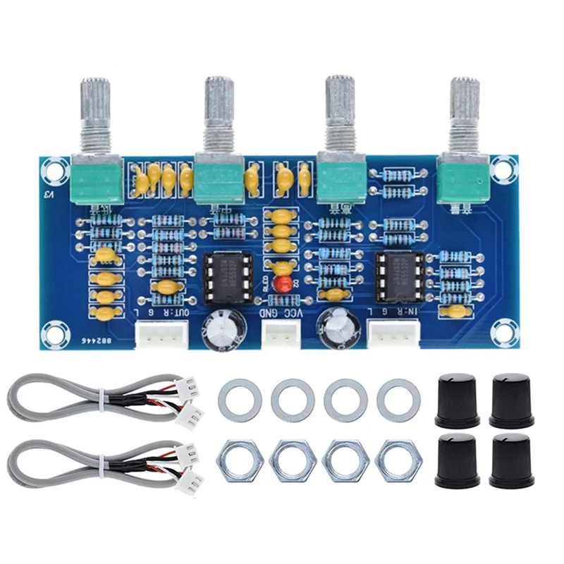 

N05R 2X XH-A901 Tone Board Preamp Pre-Amp With Treble Bass Volume Adjustment Pre-Amplifier Tone Controller