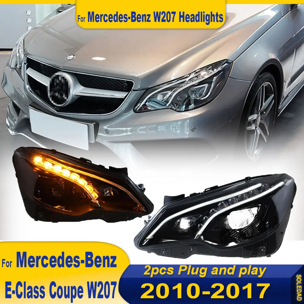 Car Lights For Benz E-Class Coupe W207 2010-2017 Headlight upgrade LED Laser Lenses Lamp Head Front Light Daytime running lights