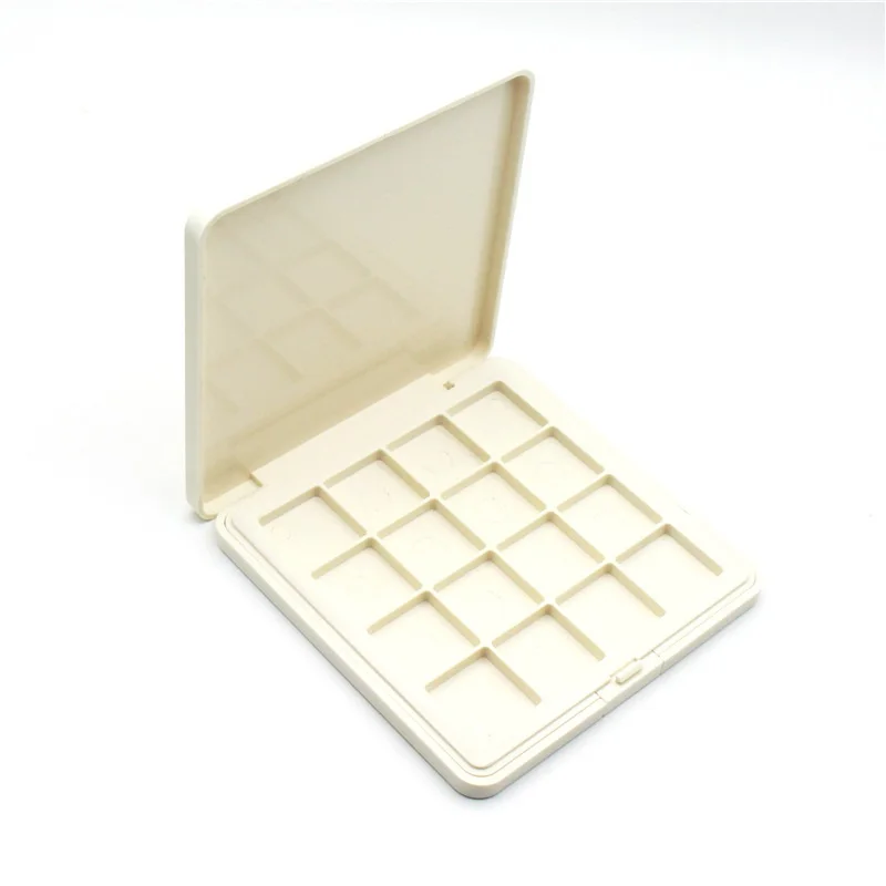 10Pcs Empty Palette Creamy Color Square Plastic 16 Grids Eye Shadow Boxes Cosmetic Makeup Packaging Eyeshadow Case With Pans