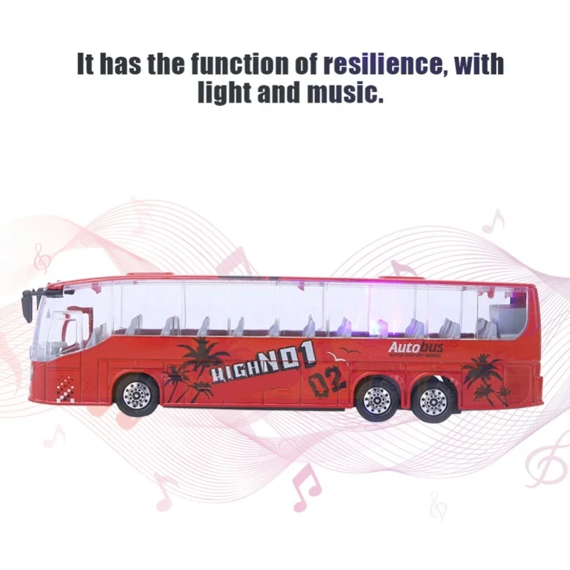 1:50 Simulatie Transit Bus Model Speelgoed Legering Trek Bus Speelgoed Met Licht En Muziek Voor Kinderen (Rood)
