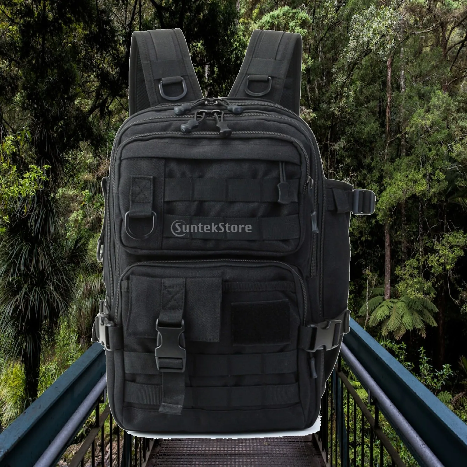 Waterproof Rucksack for Fishing Gear with Zippered Front Pockets and Durable Oxford Cloth for Hiking and Outdoor Travel
