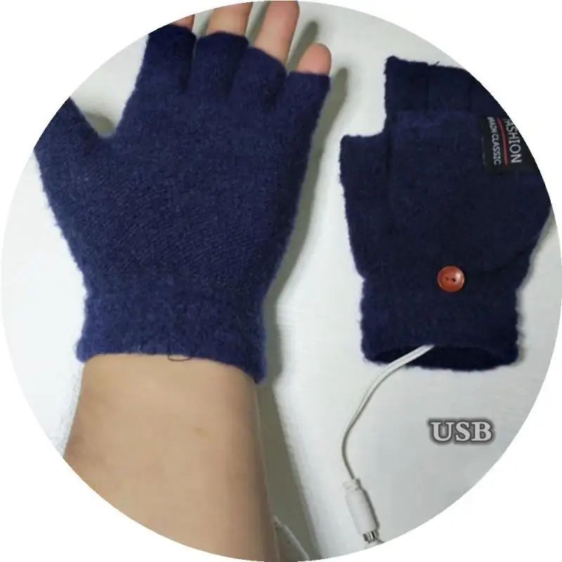 Electric Heated Winter Gloves Mittens Heater Rechargeable USB Reusable Winter Warm Heating Laptop For Women Men Sports Skiing