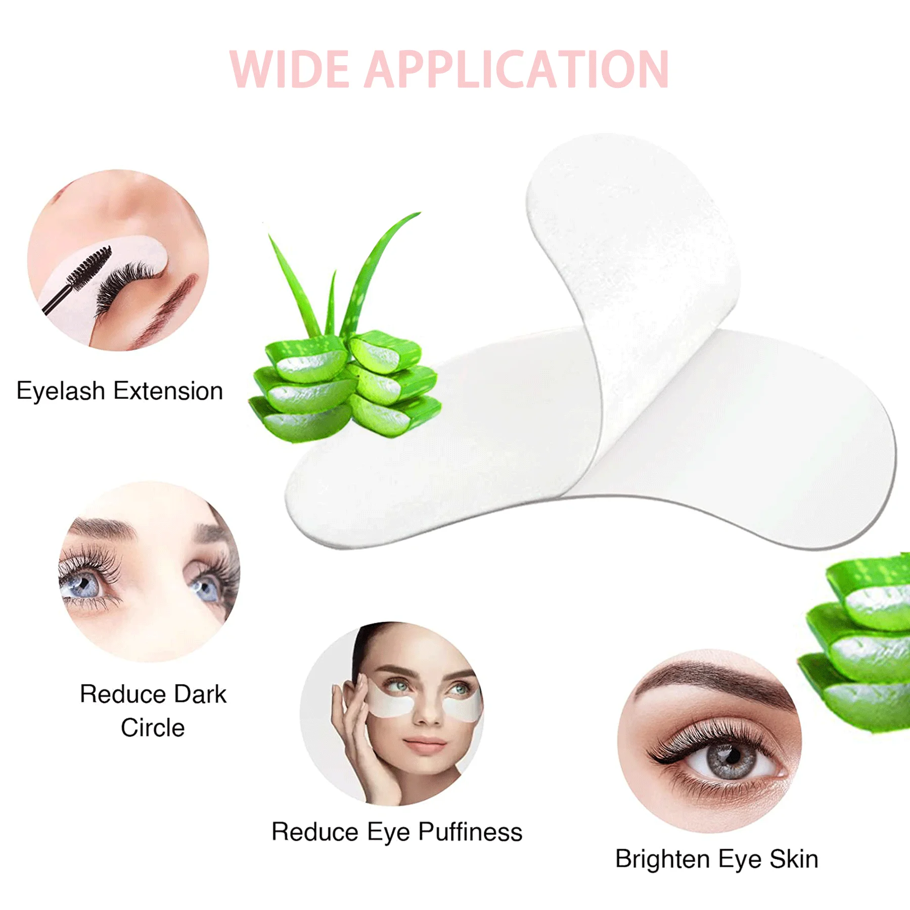 20/50 Pairs Comango 100% Natural Eyelash Extension Under Eye Gel Pads Patches Kit Collagen Hydrogel Eye Patches Eyelash