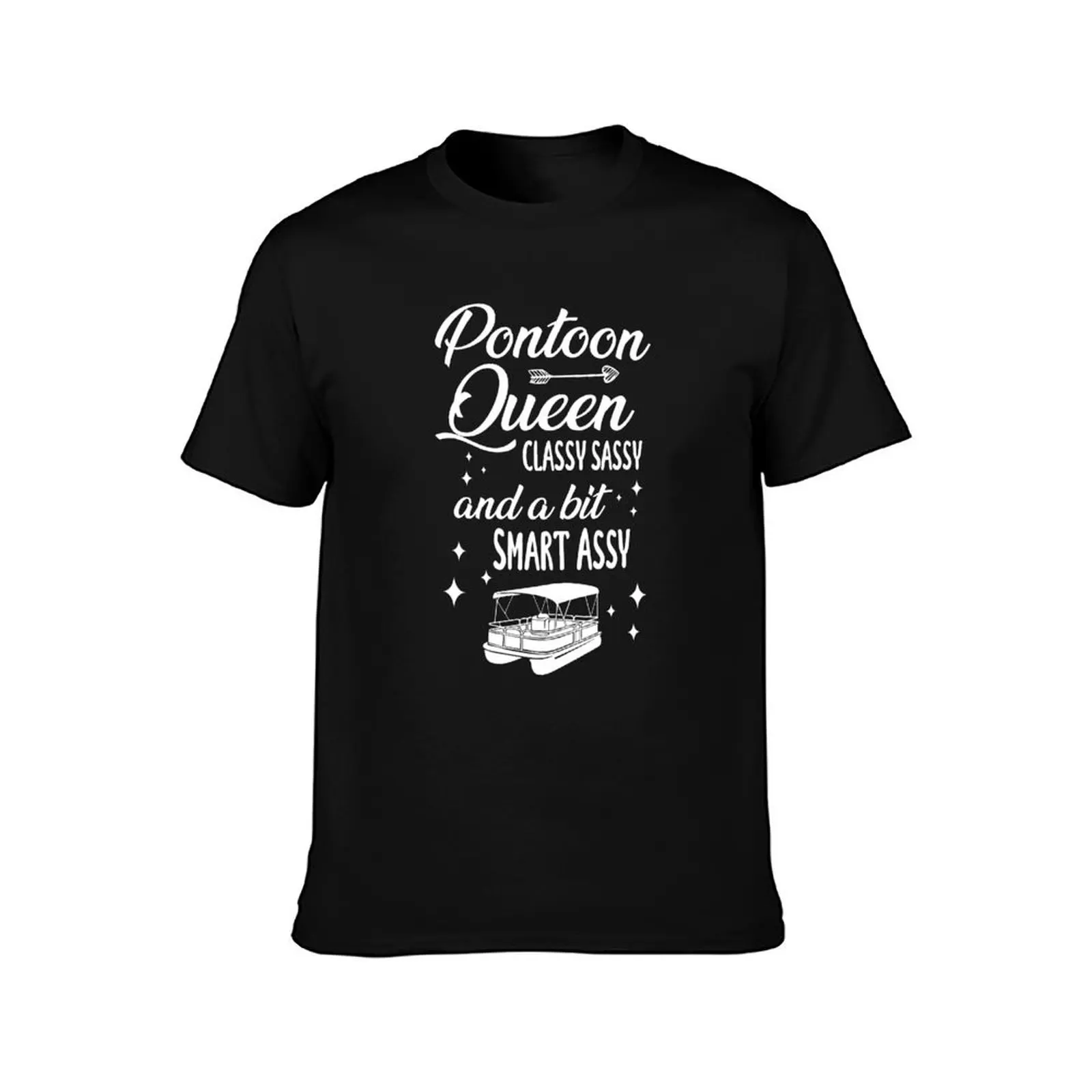 pontoon queen classy sassy and a bit smart assy T-Shirt Summer Casual Cotton Tee Oversized Streetwear Tops Unisex Men Women