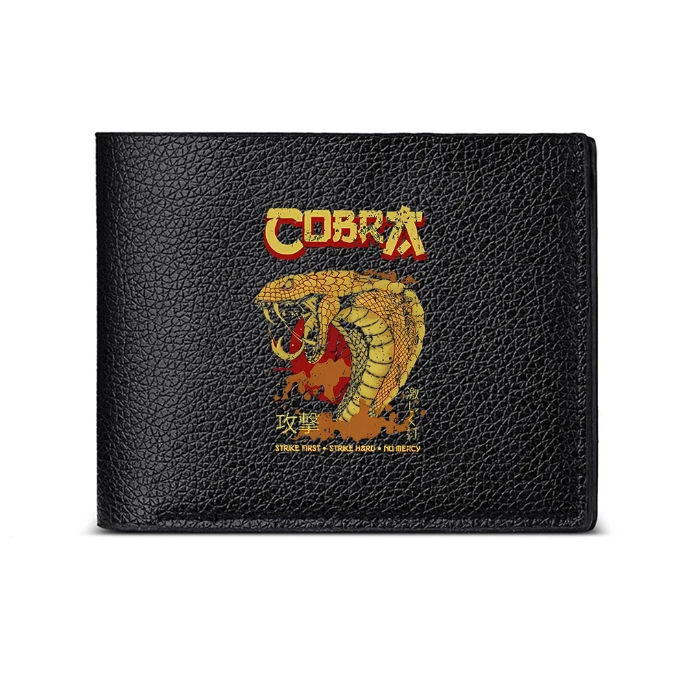 Cobra Attack Design Men's Wallet Card Holder Fashionable Business Style With Bold Snake Graphic And Striking Typography Print