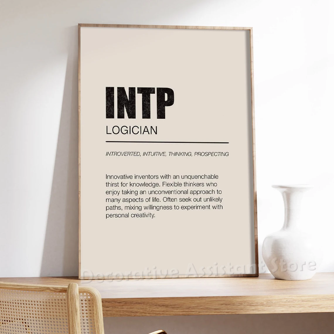 بيان شخصية مطبوعات فنية ملصقات MBTI اختبار شخصية بسيطة لوحة قماشية نفسية ديكور غرفة المشورة