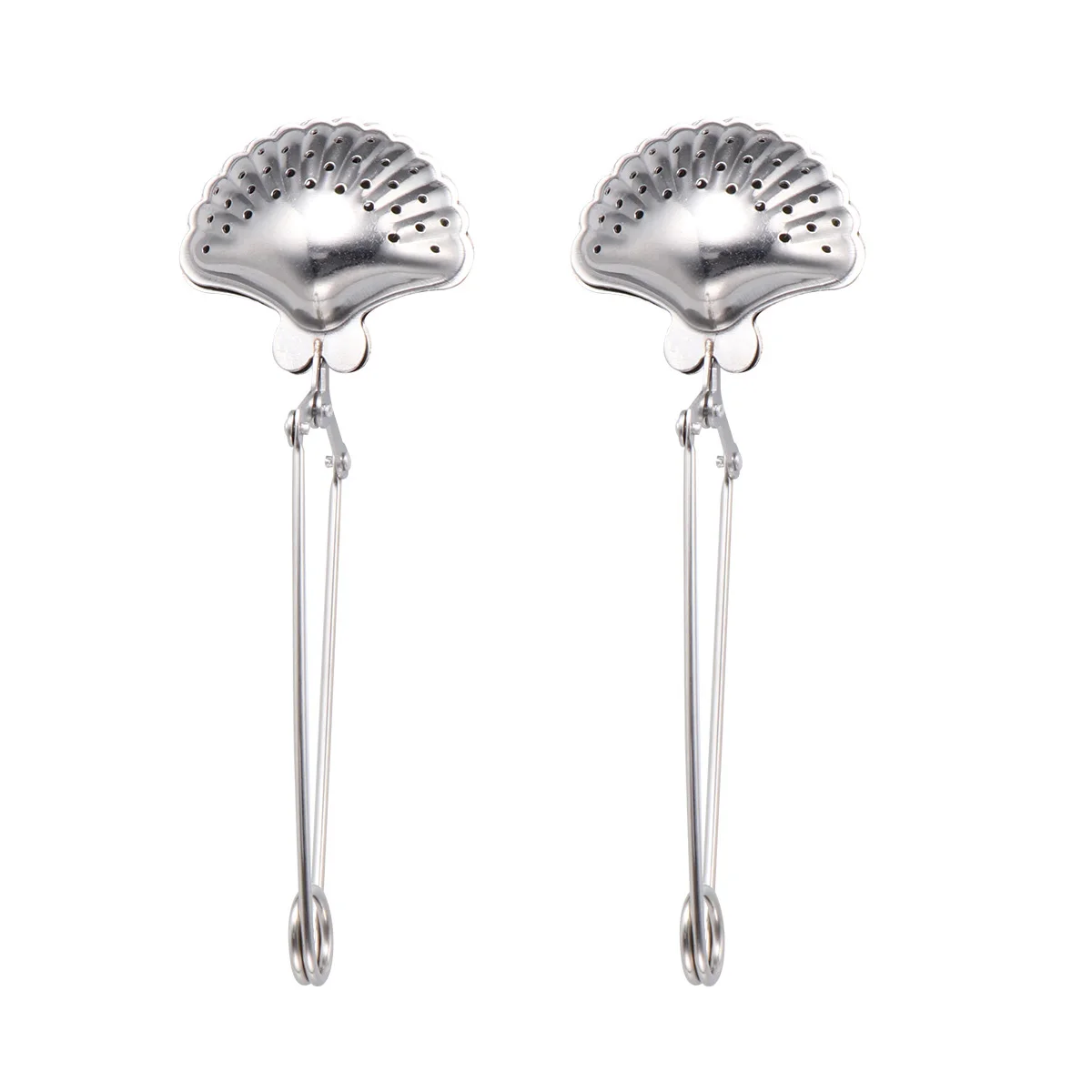 

2PCS Tea Infuser Reusable Loose Leaf Filters Strainer Shell Shaped Tea Tool Stainless Steel Kitchen Bar Accessories