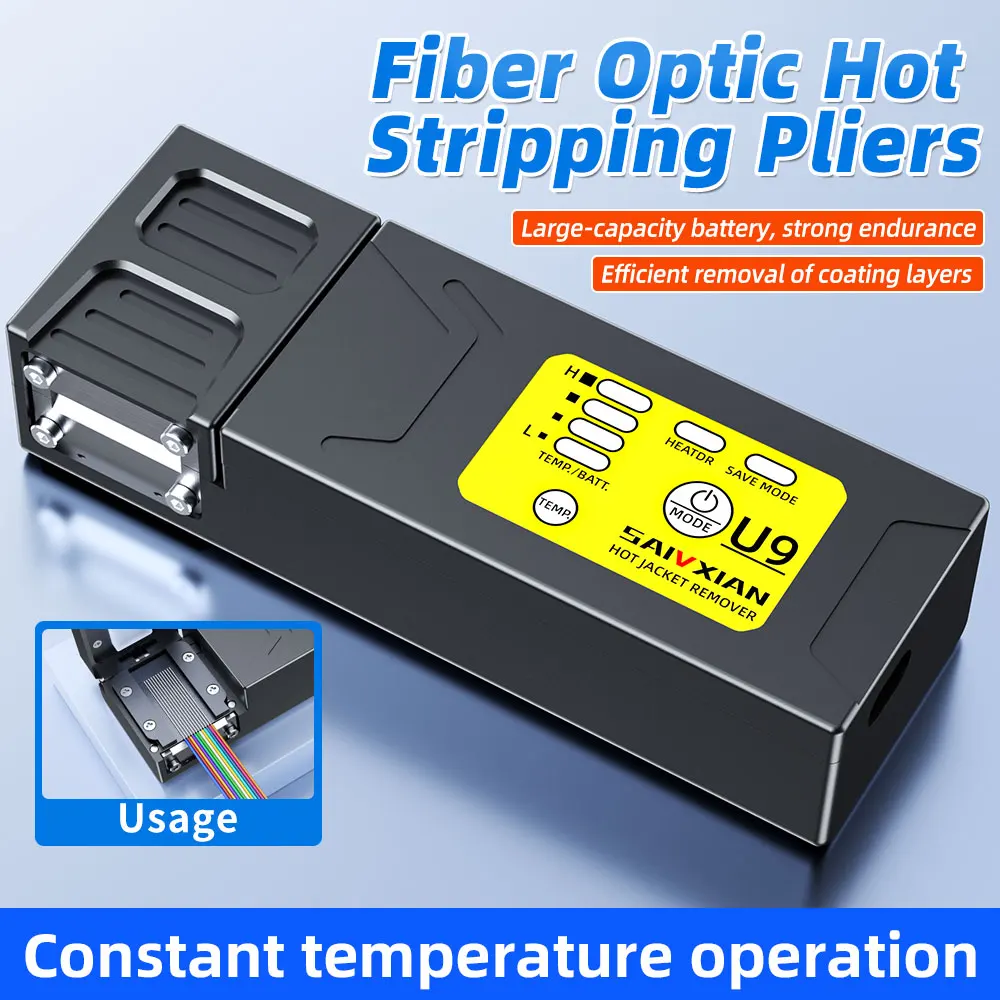 Web tools U9 Fiber Thermal Stripper Pliers Heated Optical Wire Stripping Slitter Ribbon Fiber Hot Stripper Cable Fusion Tool