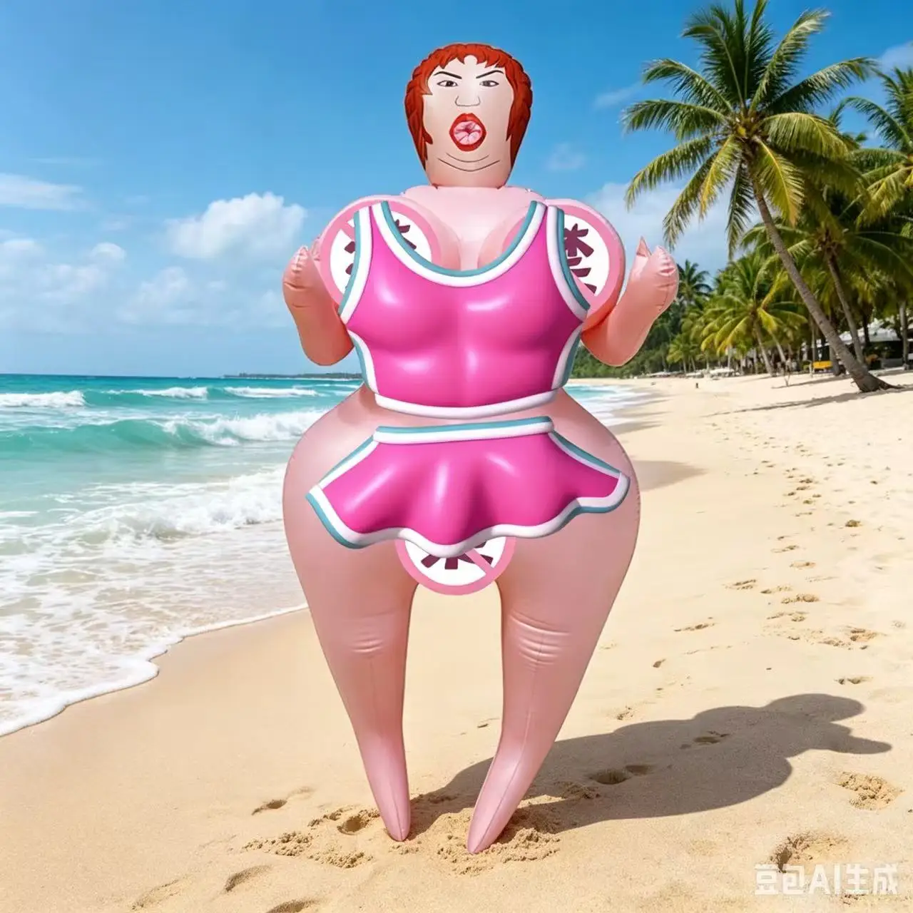 

Funny Prank Inflatable Doll & Beach Ball Set Summer Beach Pool Party Toys Novelty Gag Gift Adult Friends Vacation Photo Props