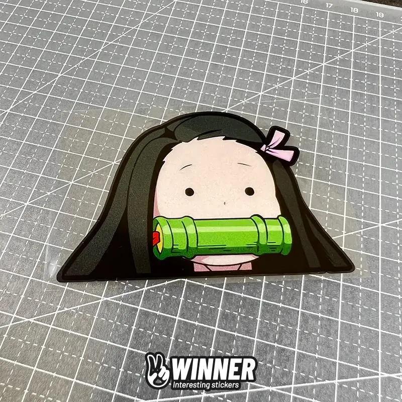 デーモンスレイヤーかわいい車のステッカー PVC バンパーフロントガラス蓋スクレープアクセサリー自動デカールオートバイのラップトップ装飾