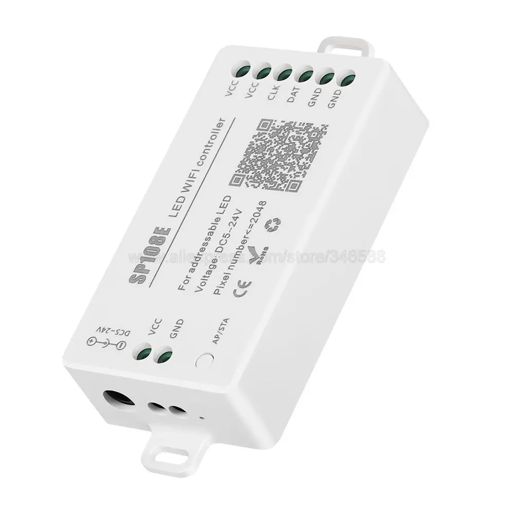 SP108E Wifi Magic Controller WS2812B WS2811 WS2813 Etc LED Strip Module Smart App Wireless Control IOS 10/Android 4.4 DC5-24V