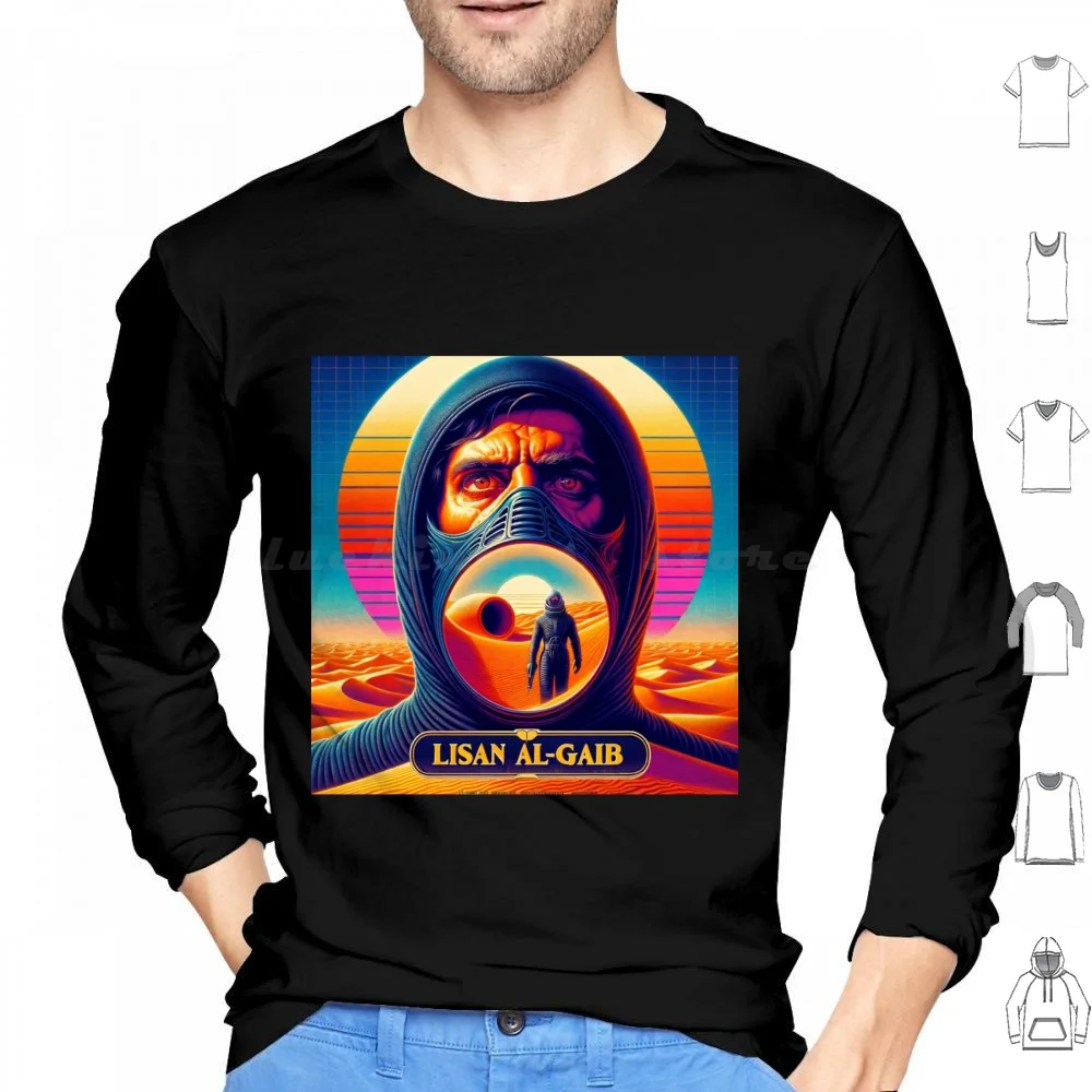 Lisan Al-Gaib Hoodies Long Sleeve They Lyse Gaib Atreides Science Fiction Books Films Desert Dunes Sandworm Stillsuit