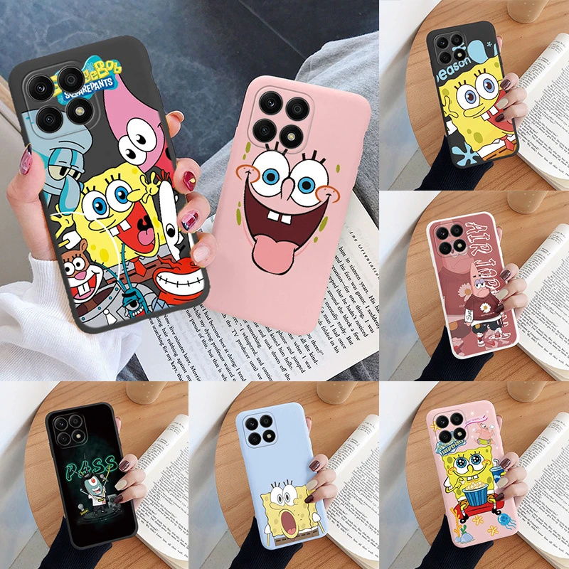 Cartoon S-SpongeBob For Honor X6 X6S Phone Cover SquarePants Patrick Stars Anime Funny Back Cover TPU Soft Funda For HonorX6 Bag