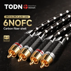 TODN 1 Par cabo rca 6N OFC hifi 2rca para 2rca cabos de áudio high-end para Amplificador DAC DAP macho para macho TV mixer estéreo de carro