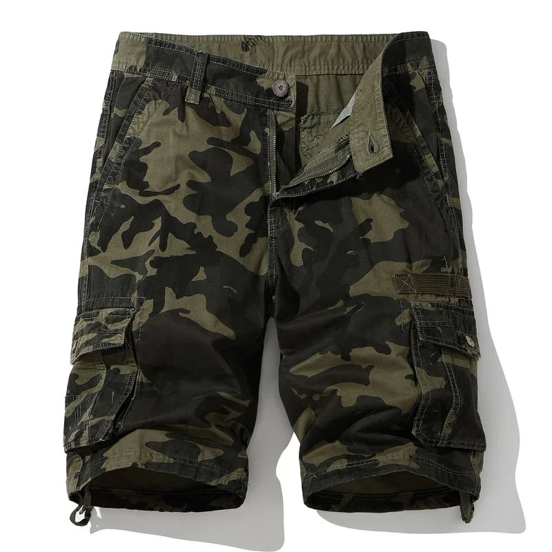 

2025 New Summer Cotton Casual Shorts Men Camouflage Multi Pocket Cargo Shorts Mens Bermuda Sports Jogging Outdoor Short Pants