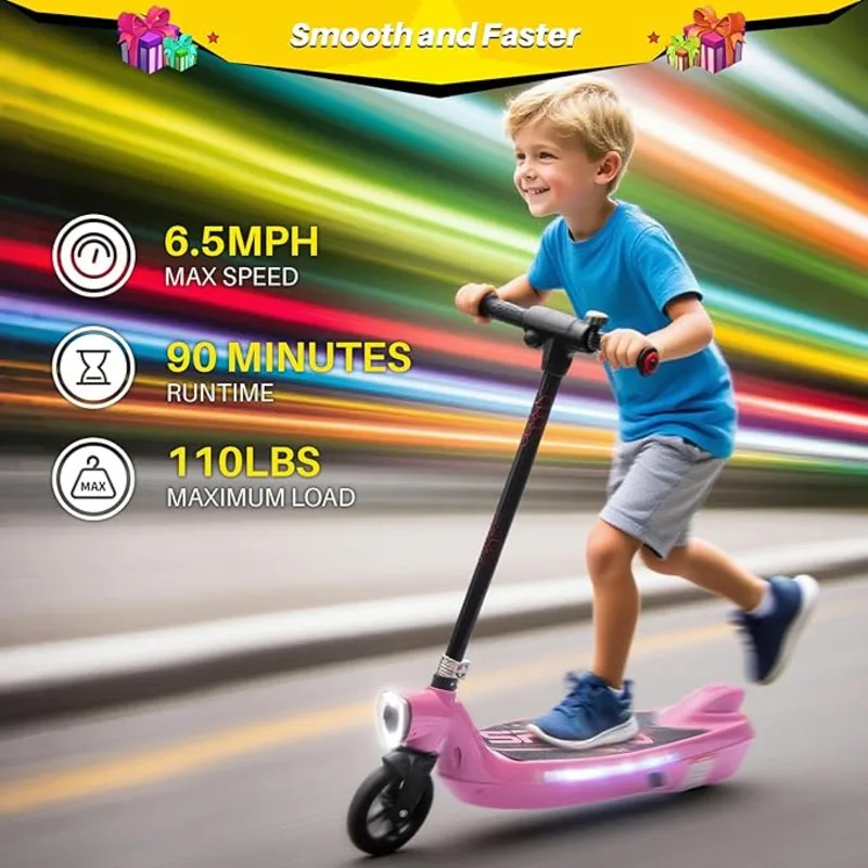 Hulajnoga elektryczna dla dzieci w wieku 6+ Hulajnoga Boost z regulacją prędkości i wysokości Jazda na hulajnogach dla dzieci z szerokim pedałem i antypoślizgowym uchwytem